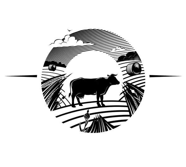 Paisaje rural — Vector de stock