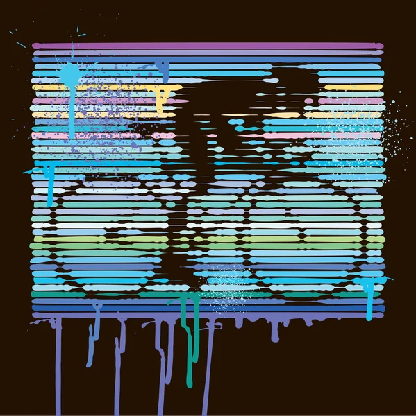 Bicycliste. Style de peinture colorée goutte à goutte lignes . — Image vectorielle