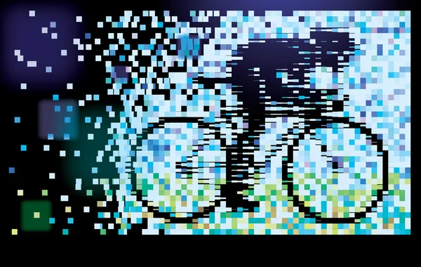 Un ciclista. Estilo de pixel art. Ilustración vectorial — Vector de stock