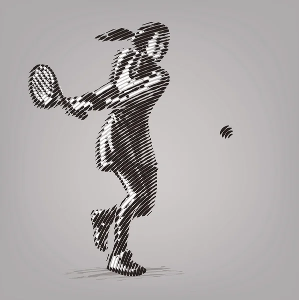 Jugadora de tenis femenina con raqueta . — Archivo Imágenes Vectoriales