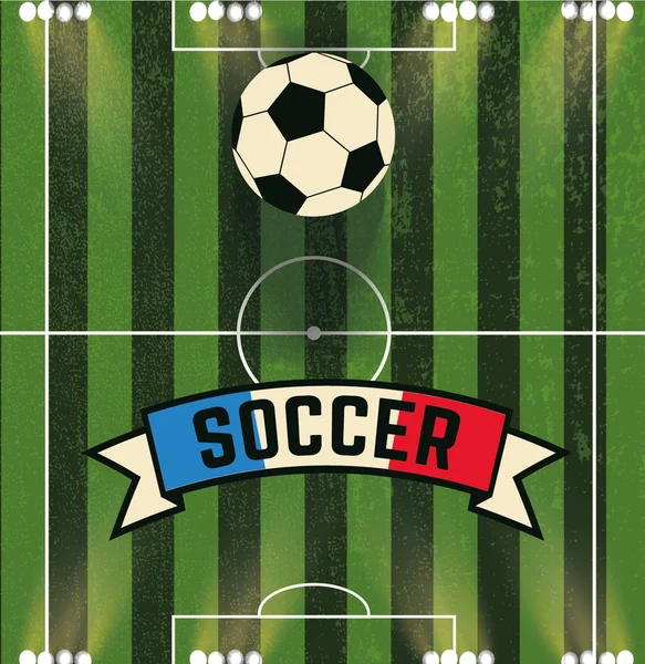 Футбольное поле с мячом — стоковый вектор