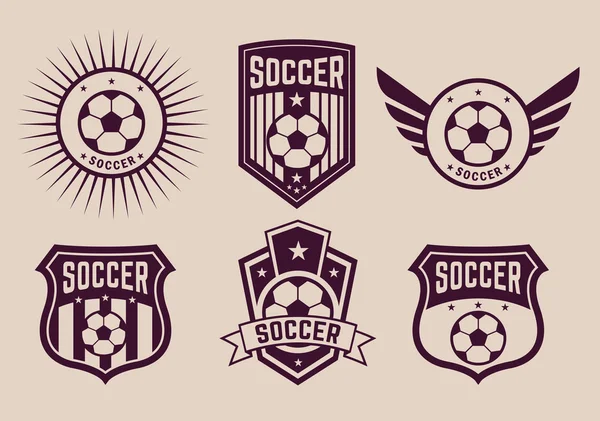 Diferentes logotipos e ícones de futebol equipes — Vetor de Stock