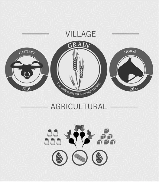 Infographie vintage agriculture et récolte — Image vectorielle