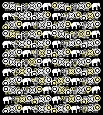 Fil motifi ile Hint desen