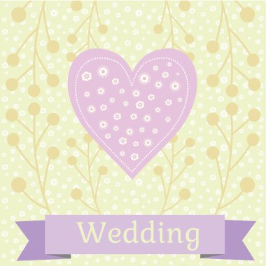 Renkli düğün illüstrasyon aşk güvercinler ile 