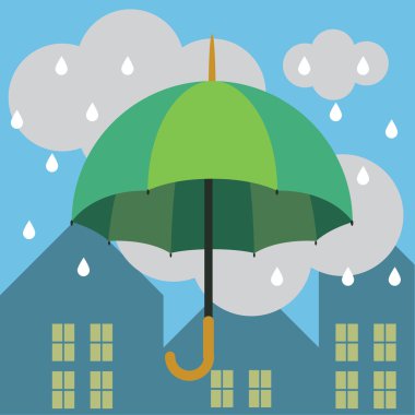 şemsiye yağmur şehir