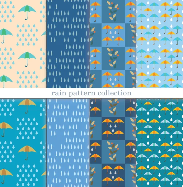 Regn mönster samling — Stock vektor