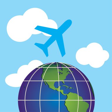 gökyüzünde uçan bir uçağın vektör görüntü