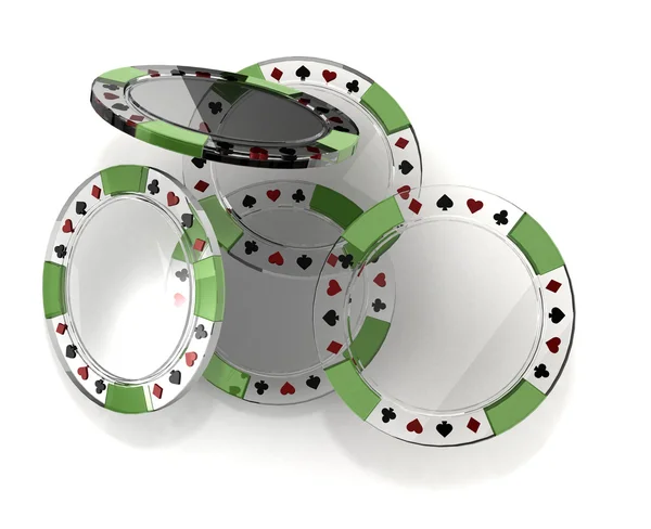 Glass poker chips — Stock Photo, Image