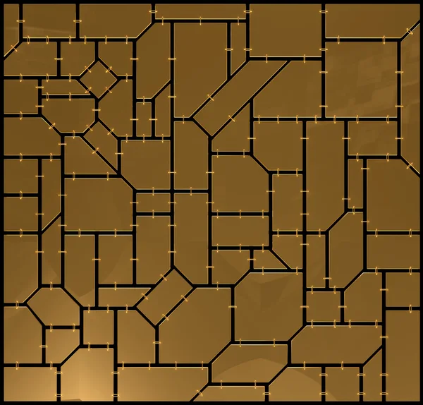 Mozaïek van geometrische platen met kettingen — Stockfoto