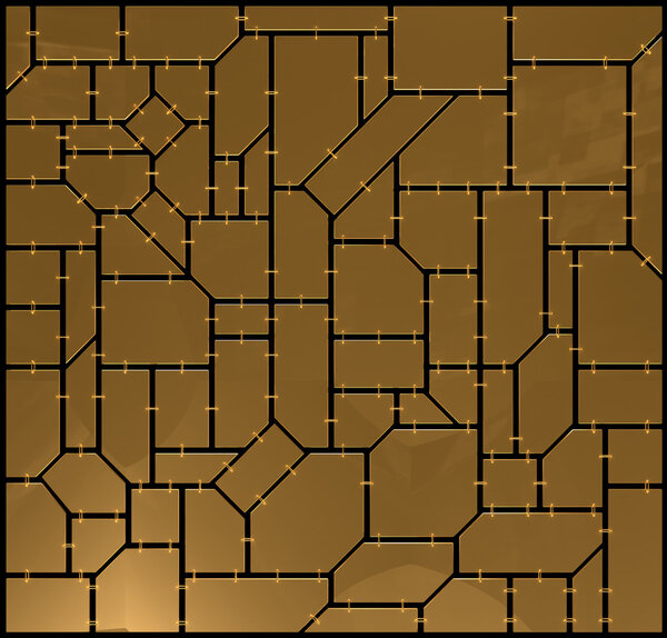 Мозаика геометрических плит с цепями
