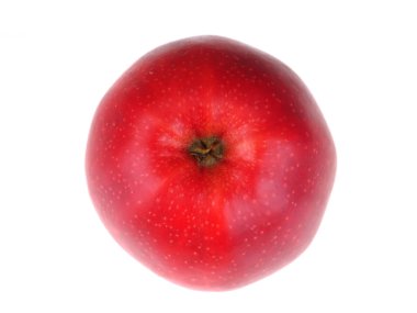 Beyaz arkaplanda kırmızı elma