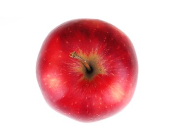 Beyaz arkaplanda kırmızı elma