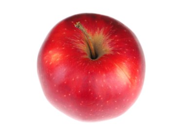 Beyaz arkaplanda kırmızı elma