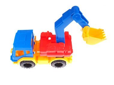toy truck with a bucket on a white background clipart