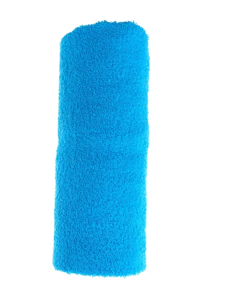 Niebieski ręcznik na białym tle — Zdjęcie stockowe