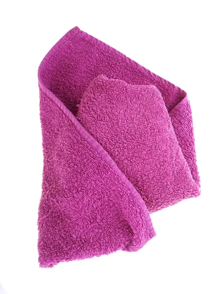 Lilac towel on a white background — Stock Photo, Image