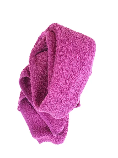 Asciugamano lilla su sfondo bianco — Foto Stock