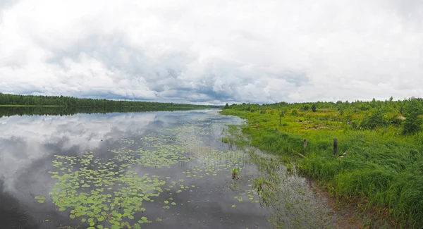 Rivier in Karelië zomer. Panorama — Stockfoto