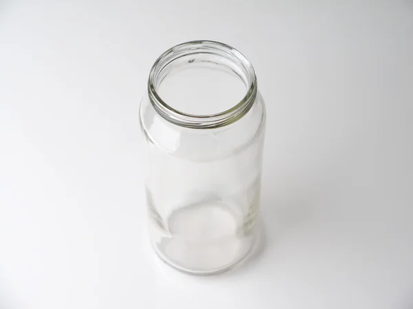 灰色背景玻璃罐 — 图库照片