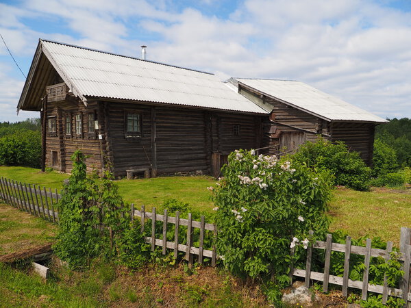 old wooden house in village