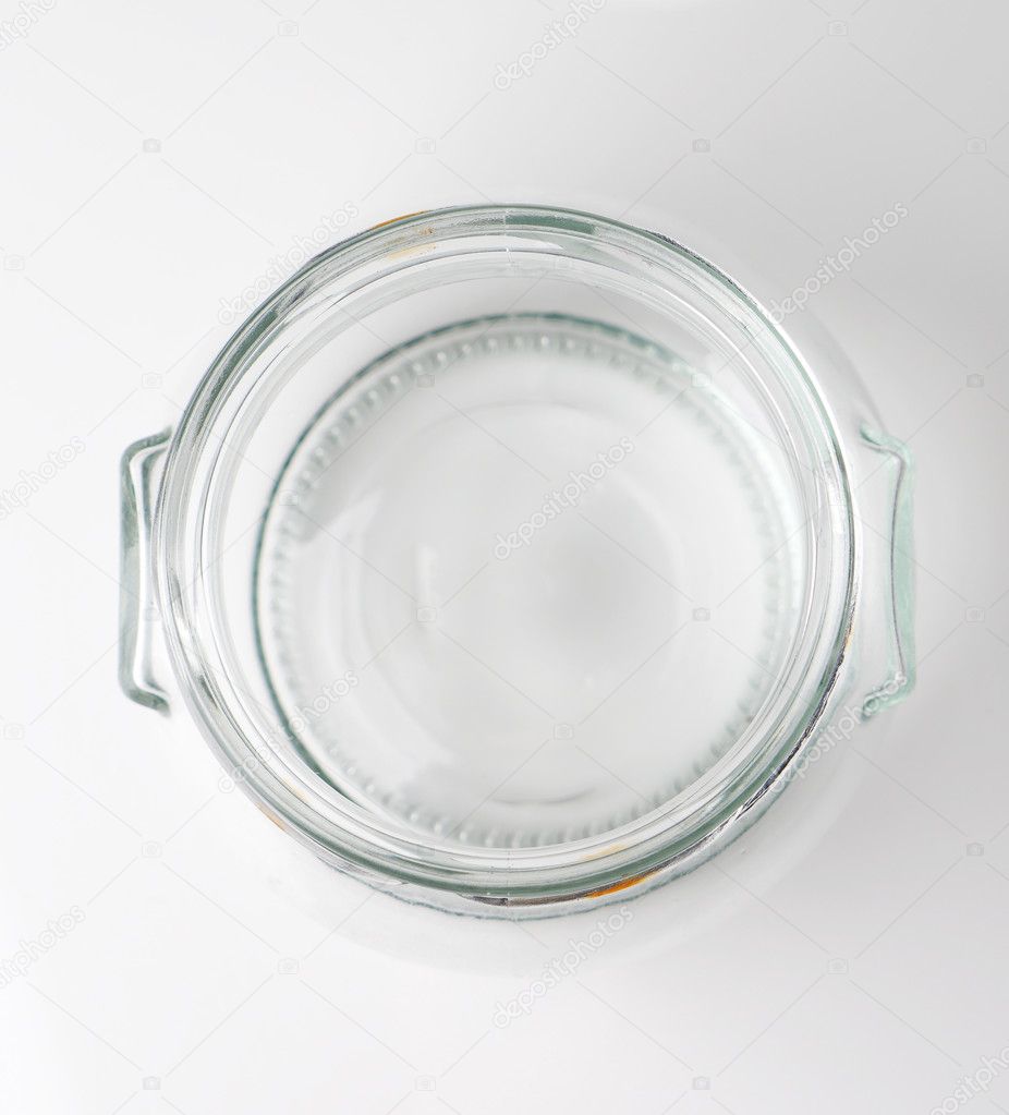 glass jar on a gray background