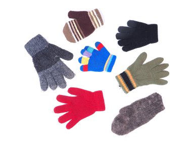 beyaz arka planda bebek eldivenleri