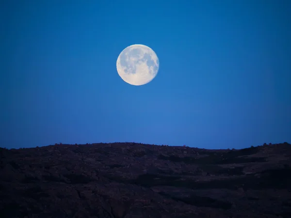 Moon på tundran i norra Ryssland — Stockfoto