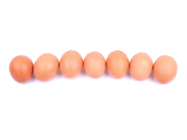 Uova di pollo su sfondo bianco — Foto Stock