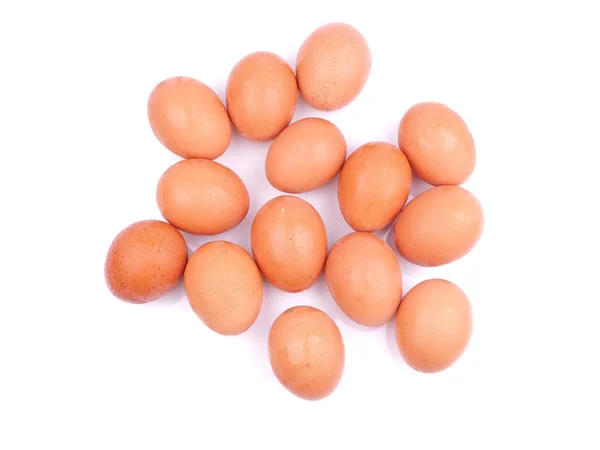 Uova di pollo su sfondo bianco — Foto Stock
