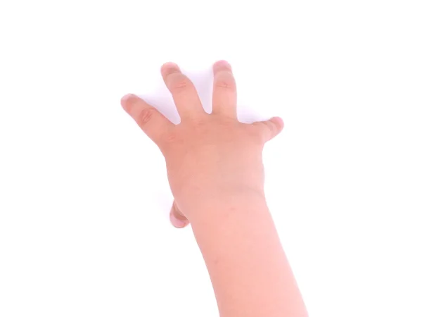 Mains d'enfants sur fond blanc — Photo