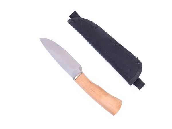 Cuchillo de caza sobre fondo blanco — Foto de Stock