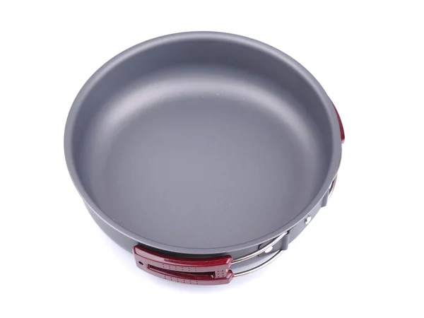 Pan with a foldable handle on a white background — Stock Photo, Image