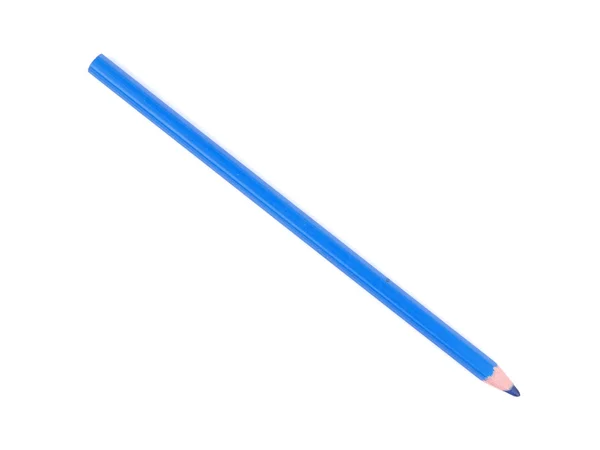 Lápis azul sobre um fundo branco — Fotografia de Stock
