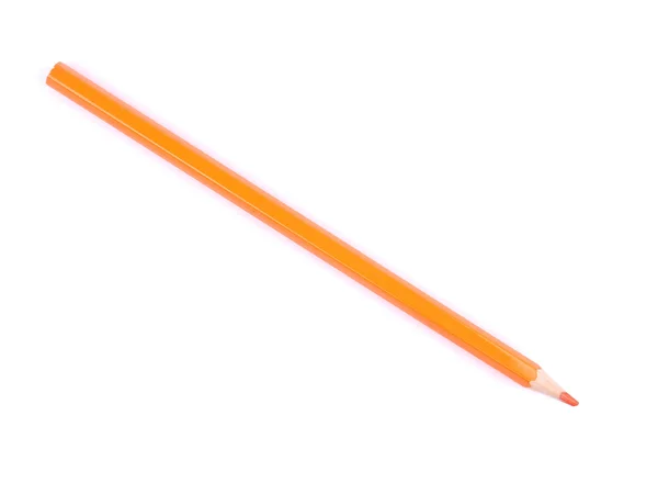 Orange pencil on a white background — Stock Photo, Image