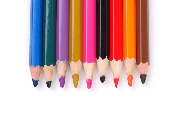 Lápices de colores sobre fondo blanco —  Fotos de Stock