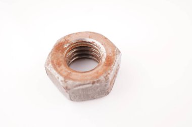 Beyaz arka planda paslı fındık