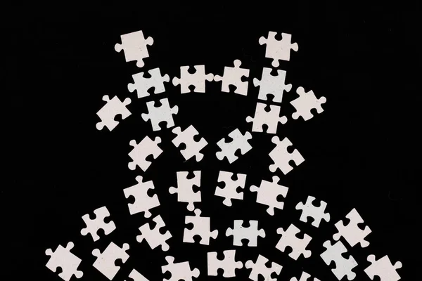 Puzzle Figures Black Background — Stock Photo, Image