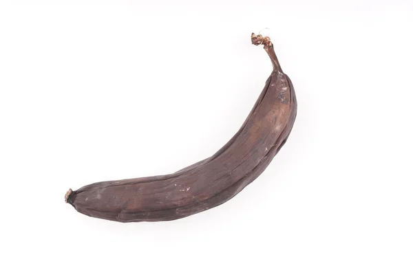 Banana Preta Sobre Fundo Branco — Fotografia de Stock