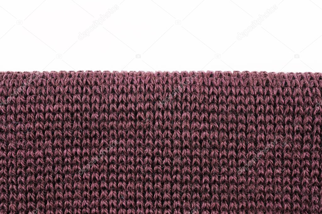 brown knitted fabric on white background