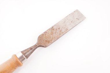 Beyaz arkaplanda tahta keski