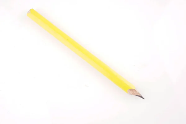 Yellow Pencil White Background — Stock Photo, Image