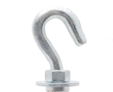 Beyaz arka plan üzerinde metal kanca