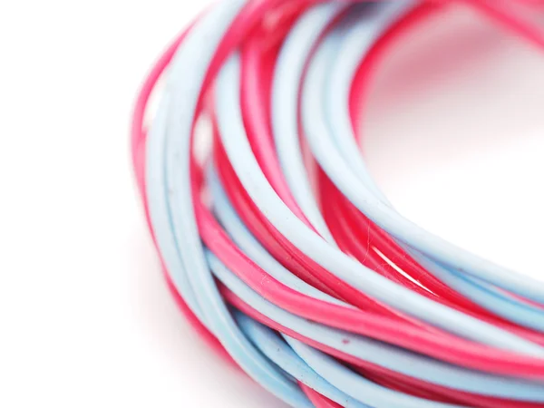 Multicolored wire on a white background — Stock Photo, Image