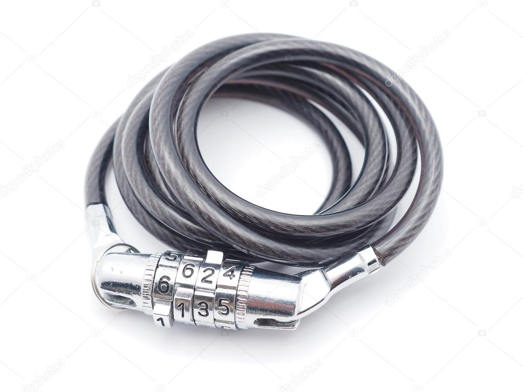 coded bike lock on a white background