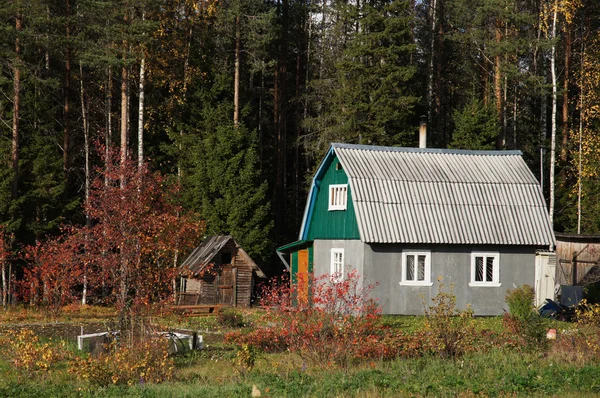 Huis in het dorp in de zomer — Stockfoto