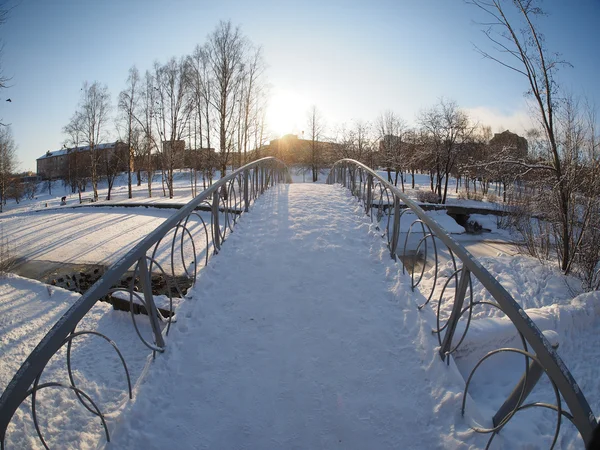 Il ponte nel parco. Petrozavodsk, Russia . — Foto Stock