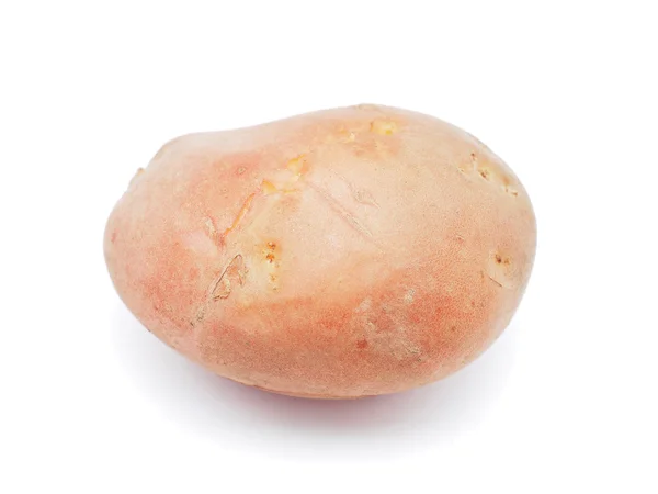 Ongeschilde aardappelen op een witte achtergrond — Stockfoto