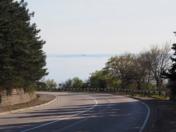 Strada asfaltata in montagna. Crimea — Foto Stock