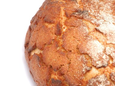 Beyaz arkaplanda ekmek